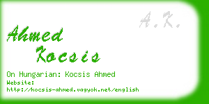 ahmed kocsis business card